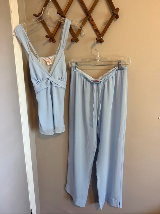 La Vie En Rose Other - La Vie en Rose Powder Blue Chiffon Cami Wide Leg Pants Pajama Set M